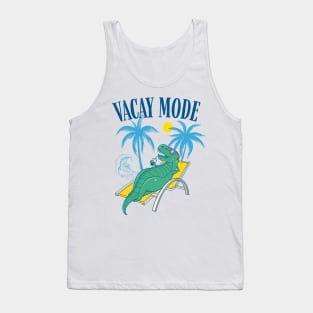 Vacay Mode Kids with T-rex Dinosaur for Summer Family Vacation & Cruise Tank Top